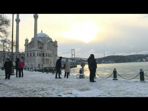 Residents rejoice as a blanket of snow covers Istanbul