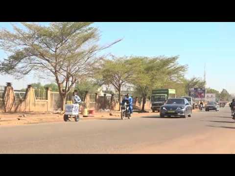 Images near a camp in Ouagadougou where gunfire was heard