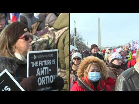 Thousands gather at annual anti-abortion "March for Life" protest in DC