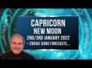 Capricorn New Moon 2nd/3rd January 2022 + FREE Zodiac Forecasts