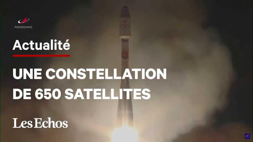 Illustration pour la vidéo OneWeb : une fusée Soyouz place 36 satellites dans l'espace