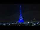 The Eiffel Tower sparkles at midnight for New Year