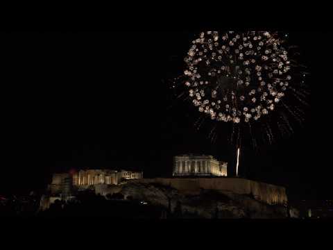 Greece: New Year's fireworks over Acropolis in Athens