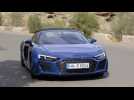 Audi R8 Spyder performance RWD in Ascari blue Driving Video