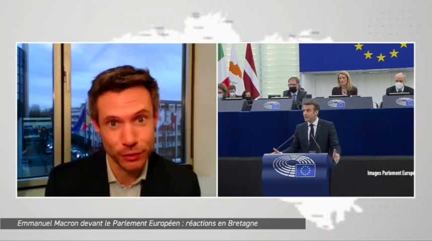 Thumbnail Emmanuel Macron devant le Parlement Européen : réaction en Bretagne