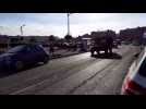 Défilé de véhicules militaires à Mers-les-Bains