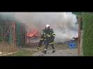 Un mobile-home et un abri de jardin en proie aux flammes à Saint-Pierrebrouck