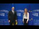 Ukrainian PM Denys Shmyhal arrives in Brussels for EU talks