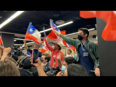 Chilean rejecting the new constitution draft react to partial results