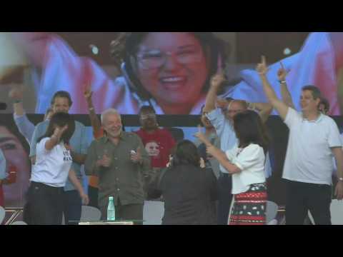 Lula attends campaign rally in outskirts of Sao Paulo