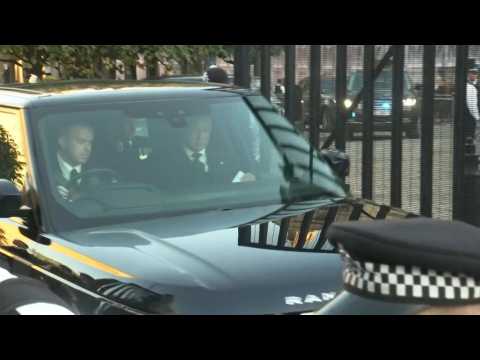 Queen Elizabeth's grandchildren leave Westminster Hall after vigil