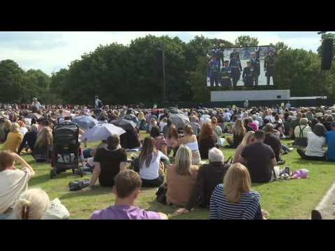 Crowds watch procession of Queen's coffin on Hyde Park screens