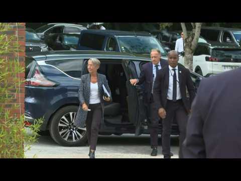 French Prime Minister Elisabeth Borne arrives at ruling party Renaissance meetings