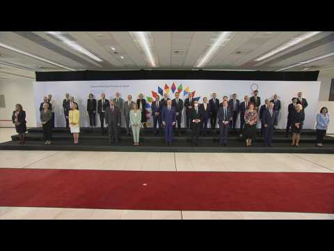 Prague: EU health ministers pose for group photo before informal meeting