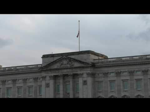 Union Jack at Buckingham Palace at half-mast after death of Queen Elizabeth II