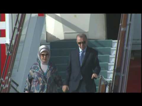 Turkish President Erdogan arrives in Uzbekistan for SCO Summit