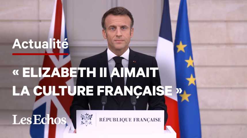 Illustration pour la vidéo Emmanuel Macron salue « l'affection d'Elizabeth II pour la France »