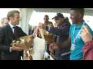 Arrival of French President Macron at the "Terres de Jim" agricultural fair