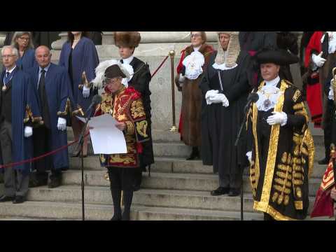 Officials proclaim Charles king at London's Royal Exchange
