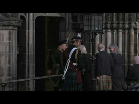 King Charles III and Queen Consort arrive at St Giles' Cathedral for vigil