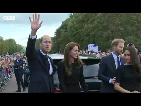 Prince William, Prince Harry, Meghan and Kate greet crowds at Windsor Castle