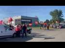 Manifestation des conducteurs de l'entreprise Autocars Thys à Bierne