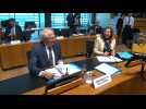 Images of EU foreign affairs ministers' roundtable meeting in Luxembourg