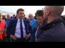 Emmanuel Macron visits logistics company in northern France