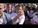 French elections: Macron walks through crowd after Marseille rally
