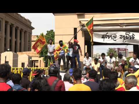 Hundreds protest outside Sri Lanka President's office over economic crisis