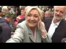 French elections: Marine Le Pen meets supporters in Calvados region