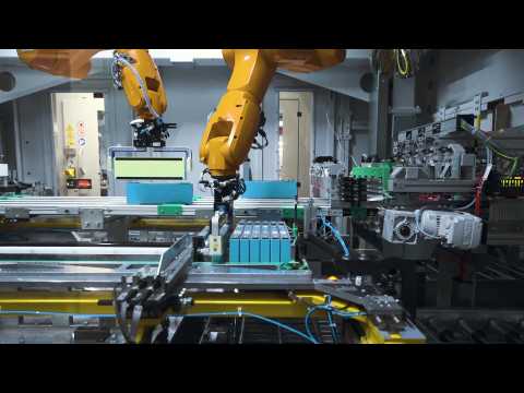 BMW Production of battery modules - Cells are arranged into stacks