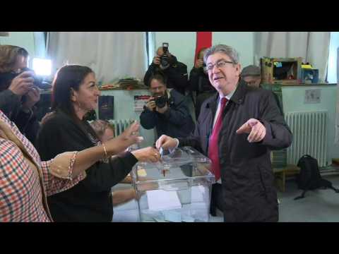 French election: Far-left leader Jean-Luc Melenchon casts his ballot in Marseille