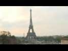 Images of Paris's Eiffel Tower a day after Emmanuel Macron's re-election