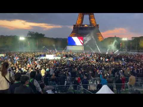 Paris celebrates Macron's victory in front of Eiffel Tower