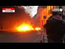 Rennes. Un feu de poubelles allumé par les manifestants rue d'Échange