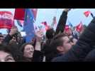 French elections: Macron supporters celebrate near Eiffel Tower