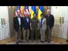 Ukrainian President Zelensky meets US senators in Kyiv