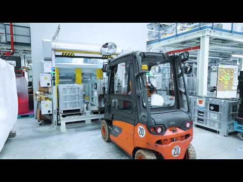 BMW Production of battery modules - Cells are delivered