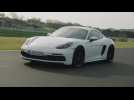 The new Porsche 718 Cayman GTS 4.0 in White Track driving