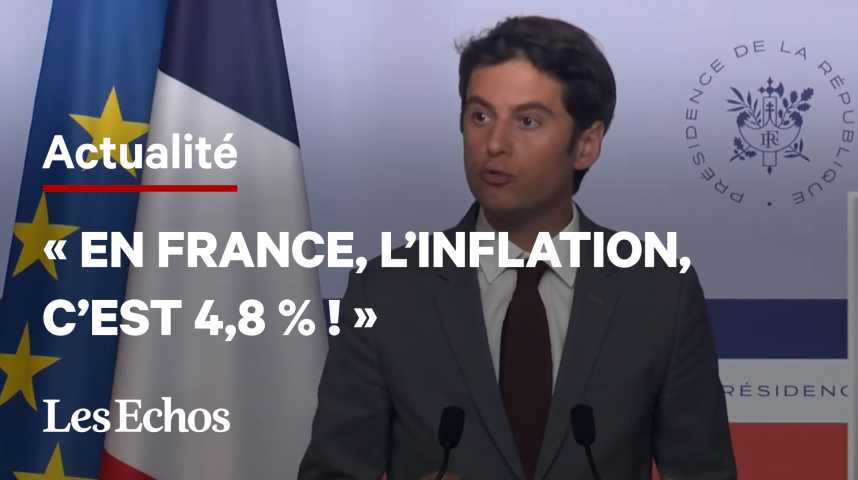 Illustration pour la vidéo  Gabriel Attal défend les mesures de protection contre l’inflation prises par la France