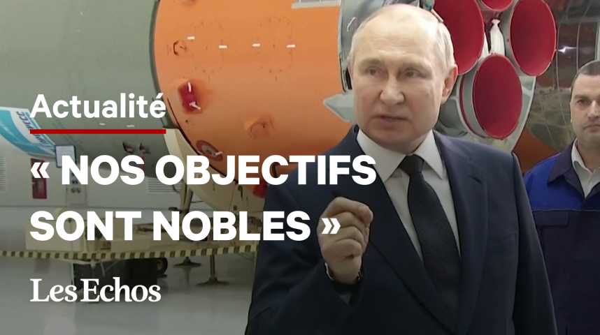 Illustration pour la vidéo Vladimir Poutine, confiant quant aux objectifs de son « opération militaire spéciale » en Ukraine