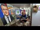 Inde: un professeur d'art peint des tableaux en l'honneur de Macron