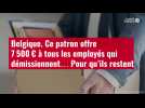 VIDÉO. Belgique : ce patron offre 7 500 ¬ à tous les employés qui démissionnent...