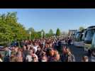 Arras : la foule devant Artois Expo pour le meeting de Marine Le Pen