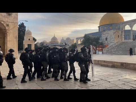 Israeli police fire tear gas inside Al-Aqsa mosque compound amid renewed clashes in Jerusalem