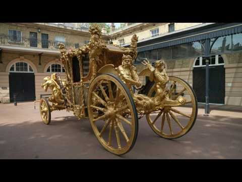 Ornate Gold State Coach prepared ahead of Queen's jubilee celebrations