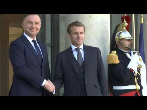 Emmanuel Macron meets with Poland's Duda at the Elysee