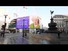 Queen&rsquo;s environment message broadcast from Piccadilly Circus - Label : AFPTV - First images - Category : News