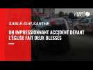 VIDÉO. Sablé-sur-Sarthe : les images de l'impressionnant accident qui a fait deux blessés en centre-ville